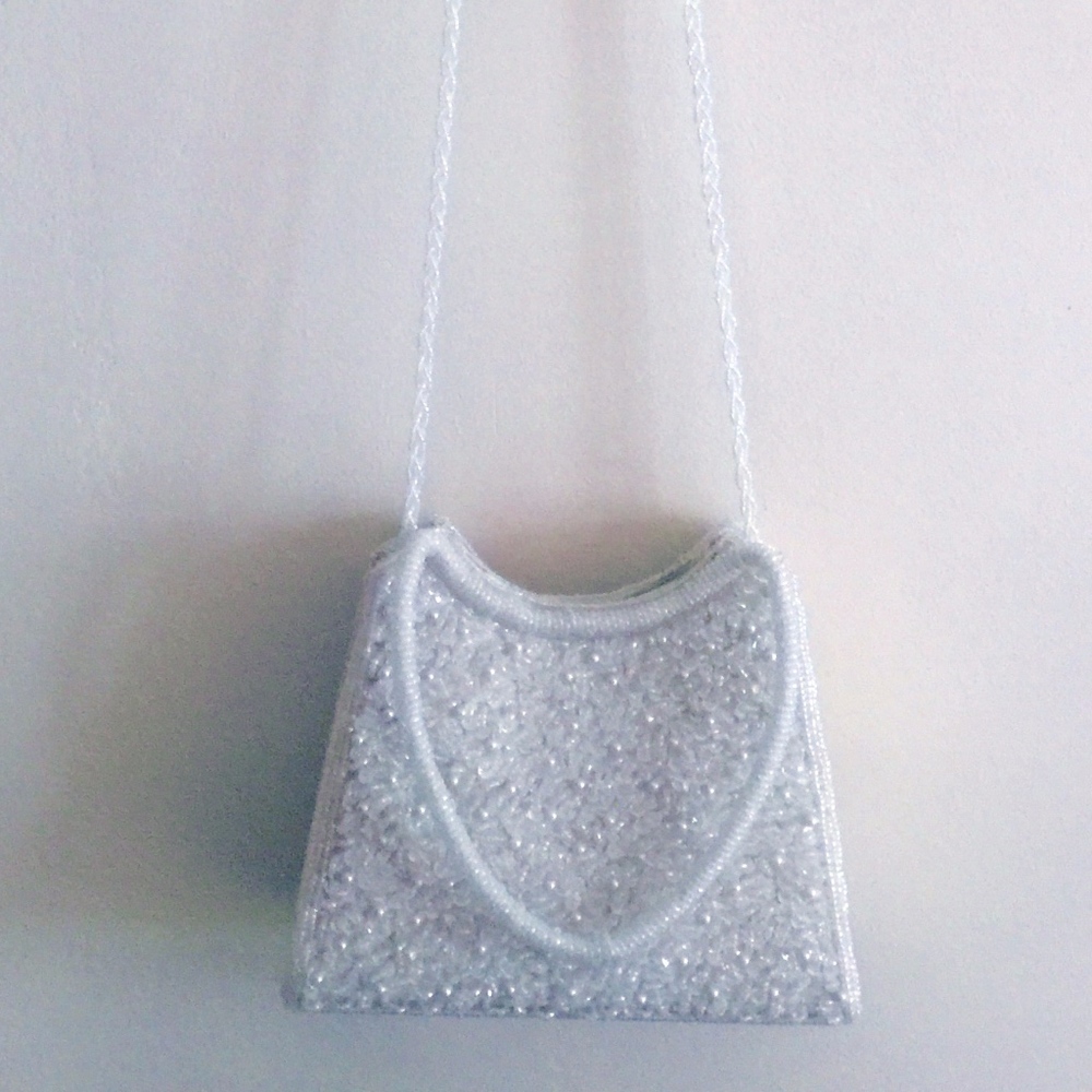 White Beaded Evening Bag